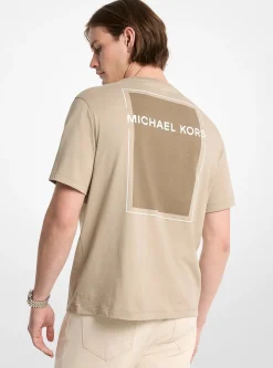 T-shirt en coton imprimé avec logo