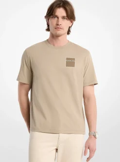 T-shirt en coton imprimé avec logo