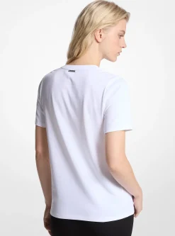 T-shirt en jersey de coton avec imprimé breloque logo