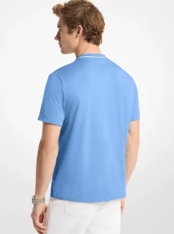 T-shirt en jersey de coton avec bordure à logo
