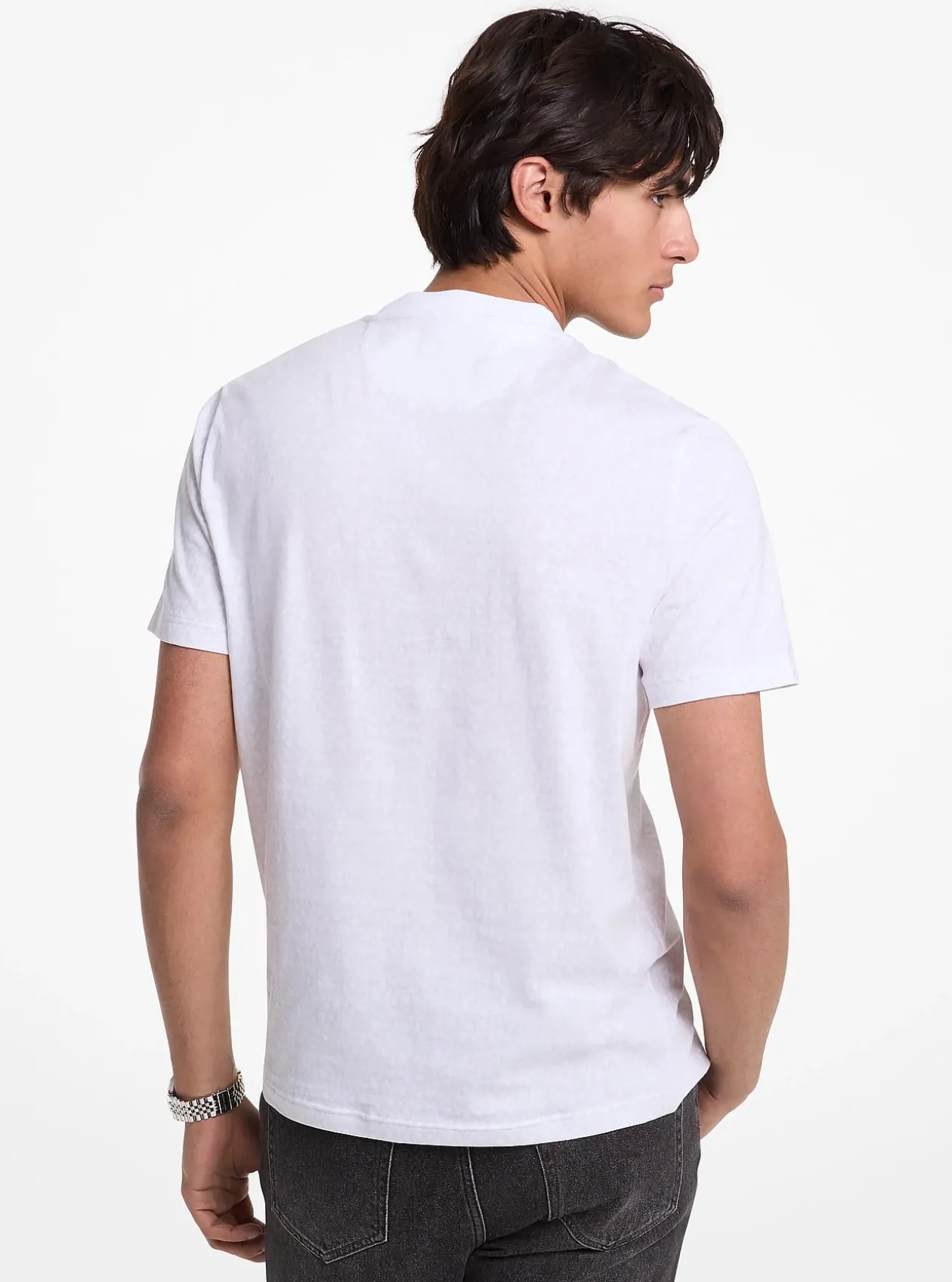 T-shirt en jersey de coton à imprimé logo Signature