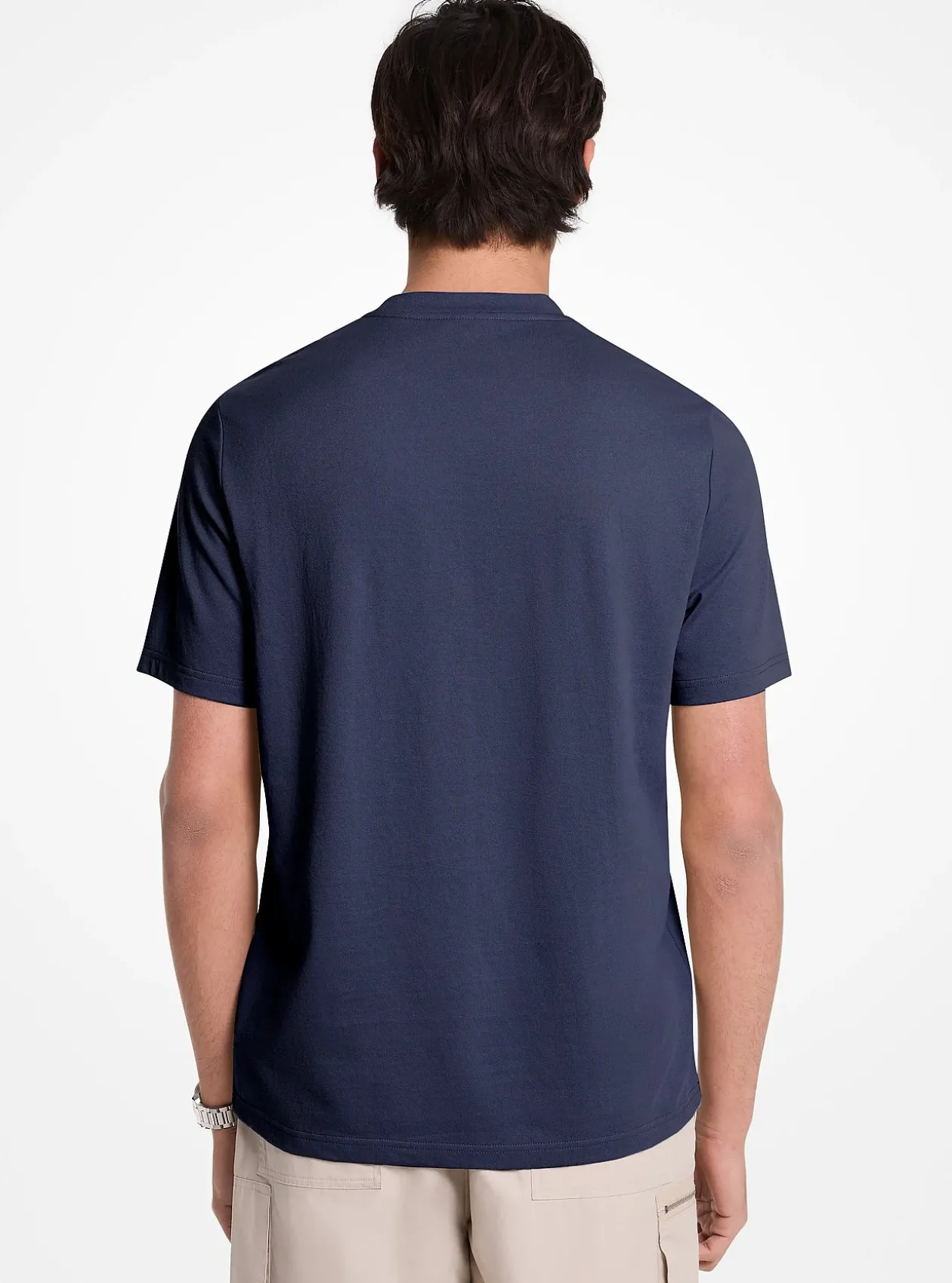 T-shirt en piqué de coton mélangé