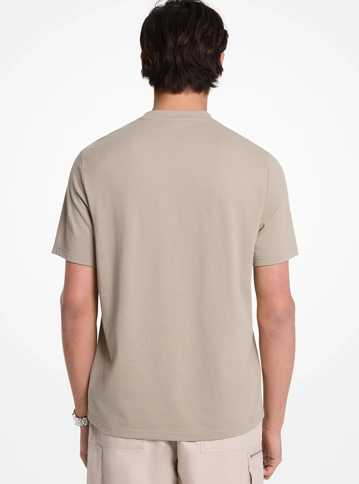 T-shirt en piqué de coton mélangé