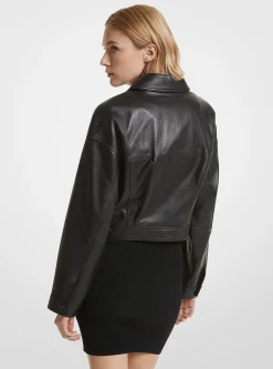 Veste courte en cuir