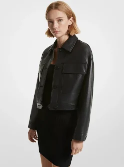 Veste courte en cuir