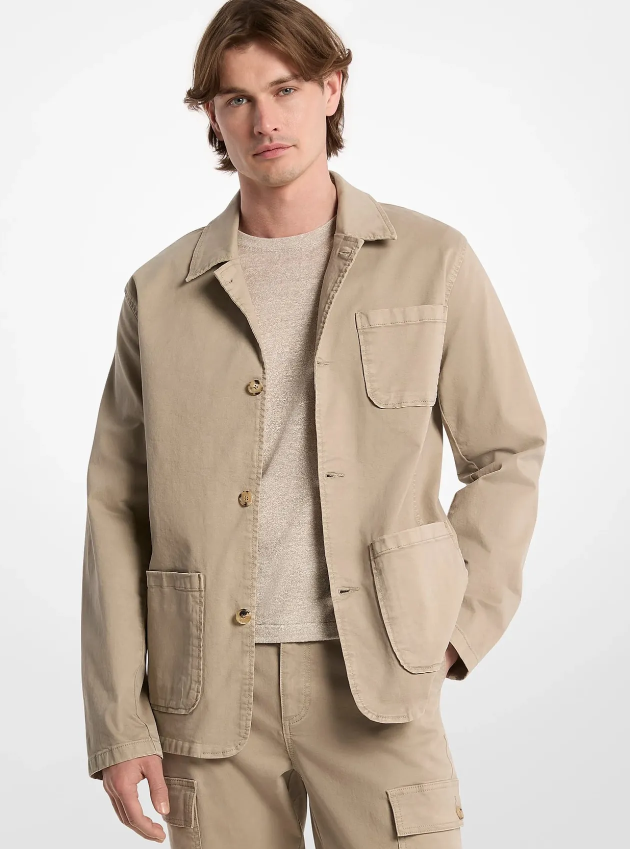 Veste de corvée en sergé de coton extensible